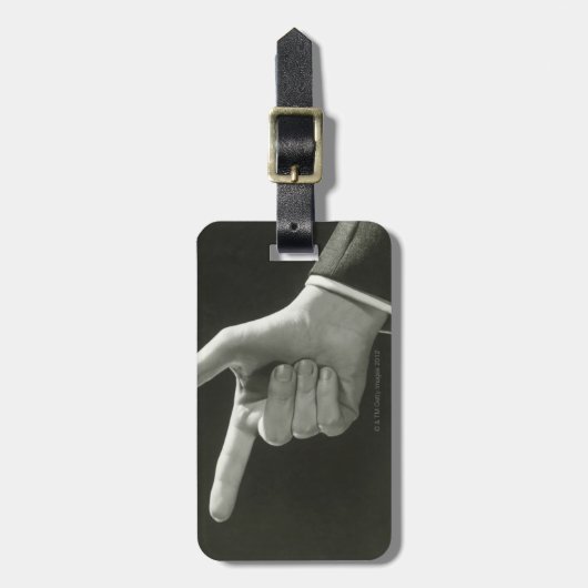 Mann-Zeigen Gepäckanhänger (Vorderseite vertikal)