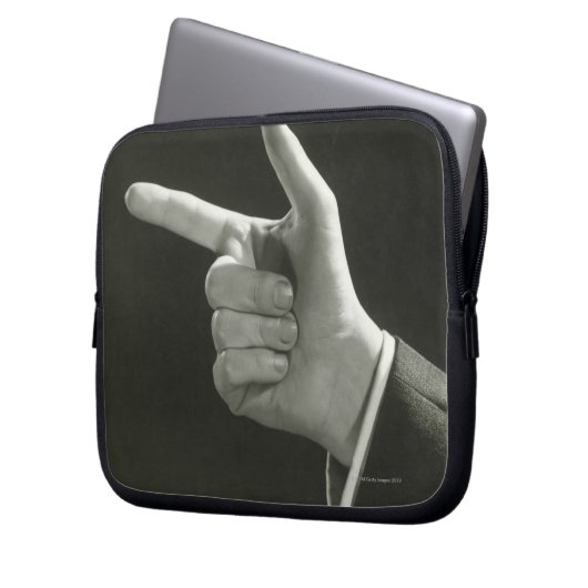 Mann-Zeigen Laptopschutzhülle (Vorderseite Links)