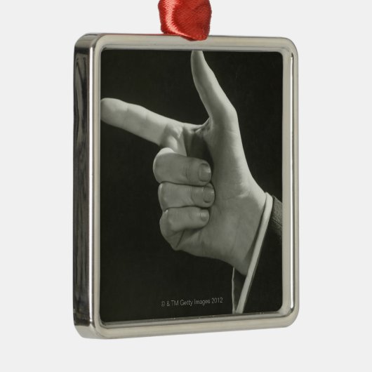 Mann-Zeigen Silbernes Ornament (Rechts)