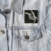 Mann zeigt button (Beispiel)