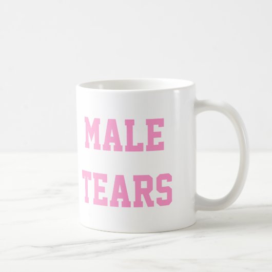 Mann zerreißt ironisches Misandry Rosa Kaffeetasse (Rechts)