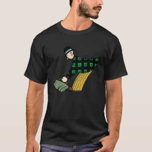 Mann zieht den Koffer hoch T-Shirt