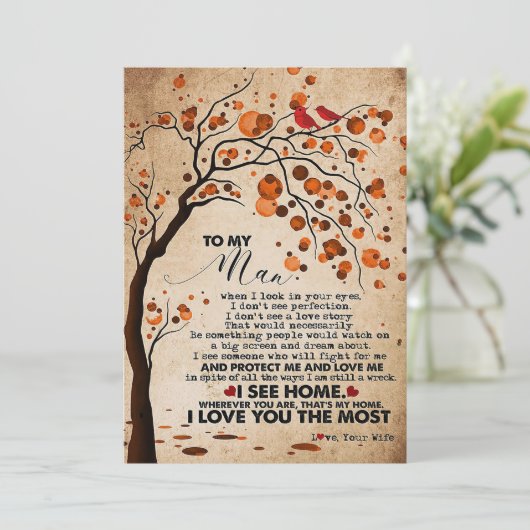 Mann zu meinem Mann sehe ich Zuhause Dankeskarte (Stehend Vorderseite)