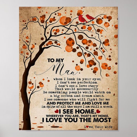 Mann zu meinem Mann sehe ich Zuhause Poster (Vorne)