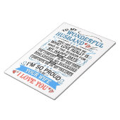 Mann zu meinem wunderbaren Ehemann Notizblock (angewinkelt)