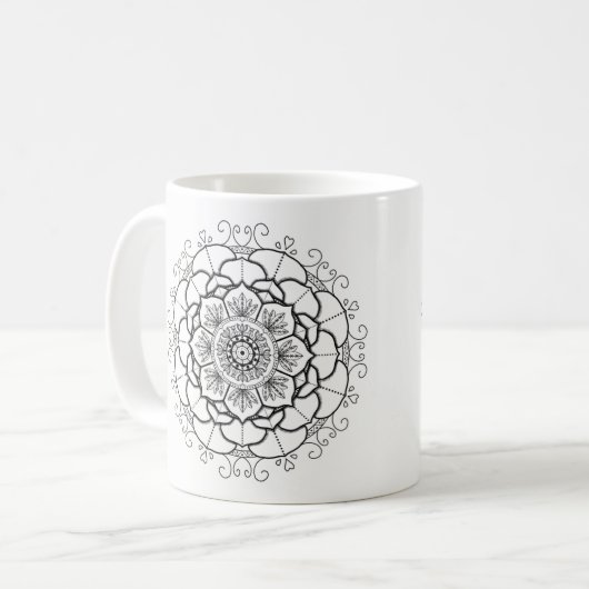 Manna-Mandala Kaffeetasse (Vorderseite Links)