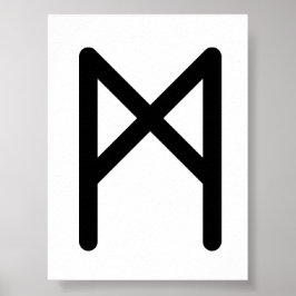 MANNAZ Nordische Rune (Mensch, Menschheit) | Älter Poster