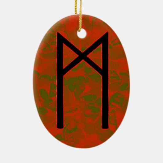 Mannaz Rune Weihnachten Ornament - Menschlichkeit! (Hinten)