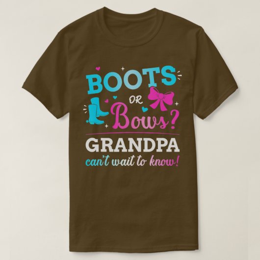 Männchen Geschlecht zeigt Stiefel oder Bögen Opa-Ü T-Shirt (Design vorne)
