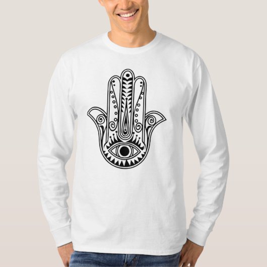 Männchen lange Ärmel Hamsa Hand Shirt (Vorderseite)
