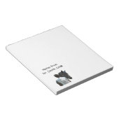 Männchen mit leichtem Reiter-Notepad Notizblock (angewinkelt)