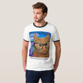 Männchen-Tee mit schwarzen Ringschläfern und Nacke T-Shirt (Vorne ganz)