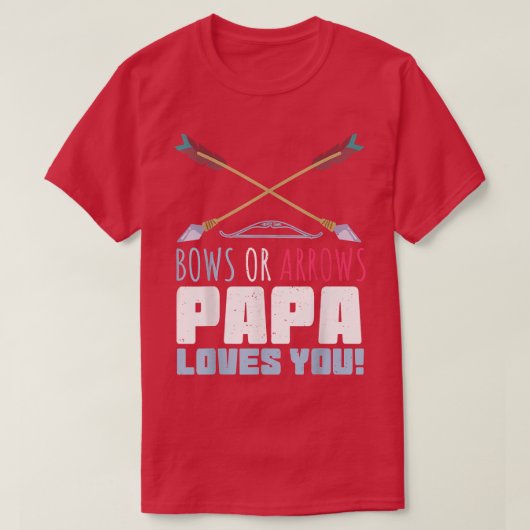 Männchen zeigen Pfeile oder Bogen Papa des Kindes T-Shirt (Design vorne)