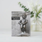 Manneken Pis in Brüssel Belgien Postkarte (Stehend Vorderseite)