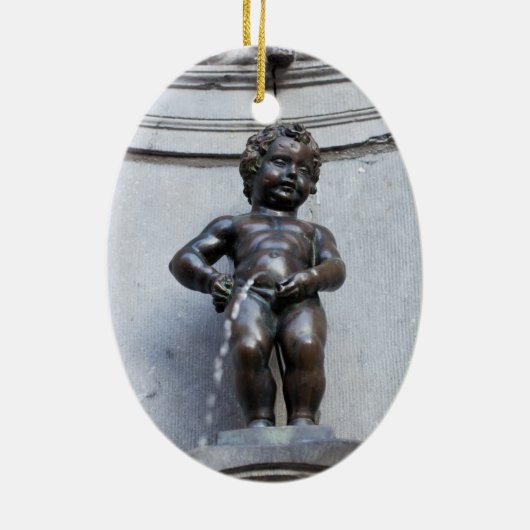 Mannekin Pis in Brussels Keramikornament (Hinten)