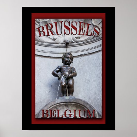 Mannekin Pis in Brussels Poster (Vorne)