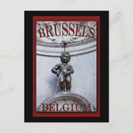 Mannekin Pis in Brussels Postkarte