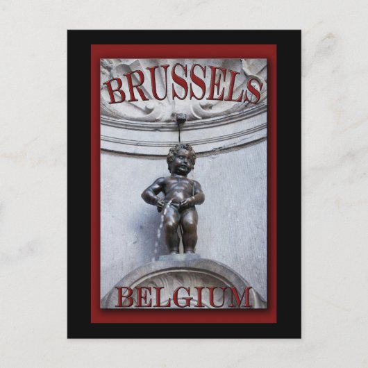 Mannekin Pis in Brussels Postkarte (Vorderseite)