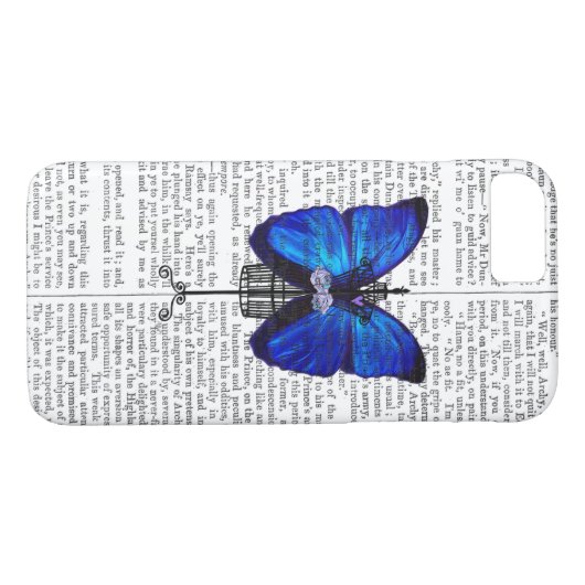 Mannequin Blue Butterfly Case-Mate iPhone Hülle (Rückseite (Horizontal))