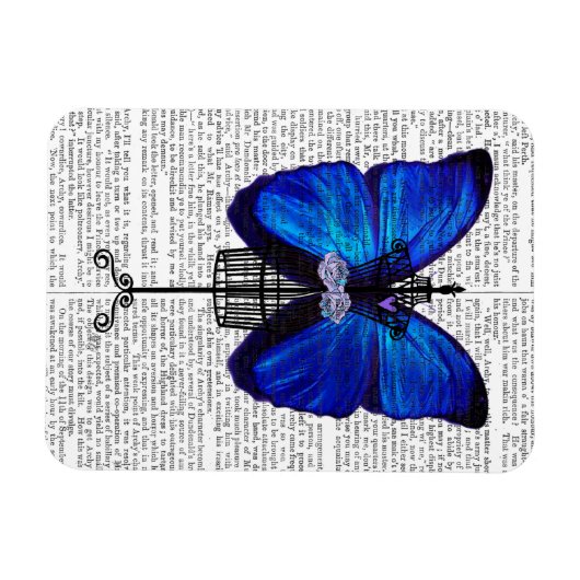 Mannequin Blue Butterfly Magnet (Horizontal)