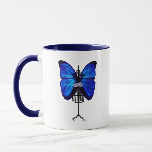 Mannequin Blue Butterfly Tasse (Links)