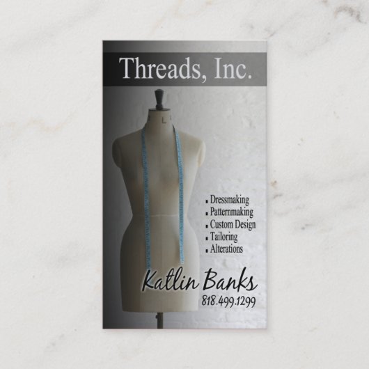 "Mannequin-" Damenschneiderin, Näherin, Schneider, Visitenkarte (Vorderseite)