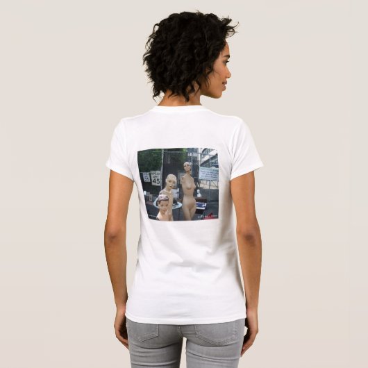 Mannequin-Familie - Bild-an Rückseite T-Shirt (Schwarz voll)
