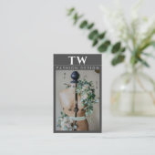 Mannequin Fashion Designer Dark Gray Business Card Visitenkarte (Stehend Vorderseite)