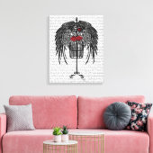 Mannequin mit schwarzen Flügeln Leinwanddruck (Insitu (Wohnzimmer))