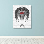 Mannequin mit schwarzen Flügeln Leinwanddruck (Insitu (Holzboden))