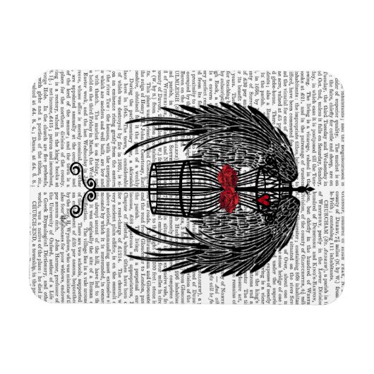 Mannequin mit schwarzen Flügeln Magnet (Horizontal)