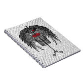 Mannequin mit schwarzen Flügeln Notizblock (Rechte Seite)