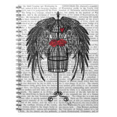 Mannequin mit schwarzen Flügeln Notizblock (Vorderseite)