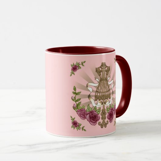 Mannequin Rose maßgeschneiderte Hochzeitsfeier Tas Tasse (VorderseiteRechts)