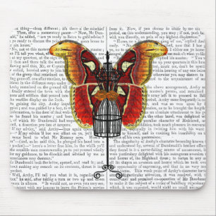 Mannequin-roter und gelber Schmetterling Mousepad