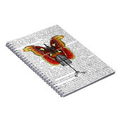 Mannequin-roter und gelber Schmetterling Notizblock (Rechte Seite)