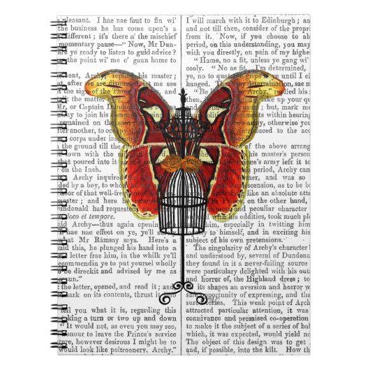 Mannequin-roter und gelber Schmetterling Notizblock (Vorderseite)