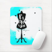 Mannequin Stand FASHION Aqua & White mit Herz Mousepad (Mit Mouse)