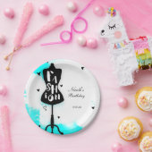 Mannequin Stand FASHION Aqua & White mit Herz Pappteller (Party)