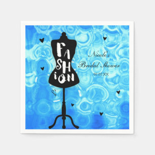 Mannequin Stand Vintag Retro Blue FASHION Party Serviette