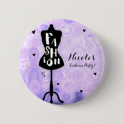 Mannequin Stand Vintag Retro Lila FASHION Party Button (Vorderseite)