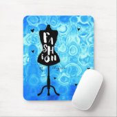 Mannequin Vintag Retro Blue FASHION Glam Girly Mousepad (Mit Mouse)