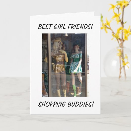 MANNEQUINS - BESTE FREUNDE/EINKAUFSGÄSTE AM GEBURT KARTE (Gelbe Blume)