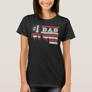 Männer 1 Vater amerikanische Flagge 4. Juli Vintag T-Shirt