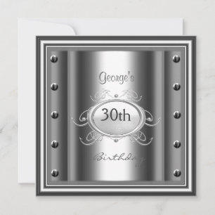 Männer 30. Chrom-Geburtstagsfeier Chrom Einladung