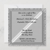 Männer 40. Geburtstag Party Einladung Weißes Silbe (Rückseite)