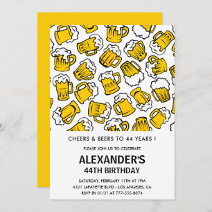Männer 44. Geburtstagseinladungen Cheers and Bers Einladung