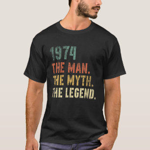 Männer 48 Jahre alt Vintag 1974 Mythos Legende T-Shirt