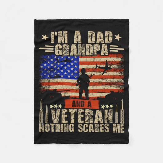 Männer 4. Juli _ USA-Flagge _ Ein Vater, Opa und e Fleecedecke (Vorderseite)