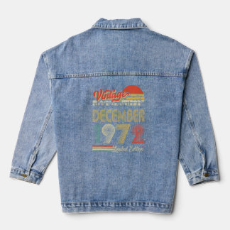 Männer 50. Geburtstag Vintag Dezember 1972 Jeansjacke